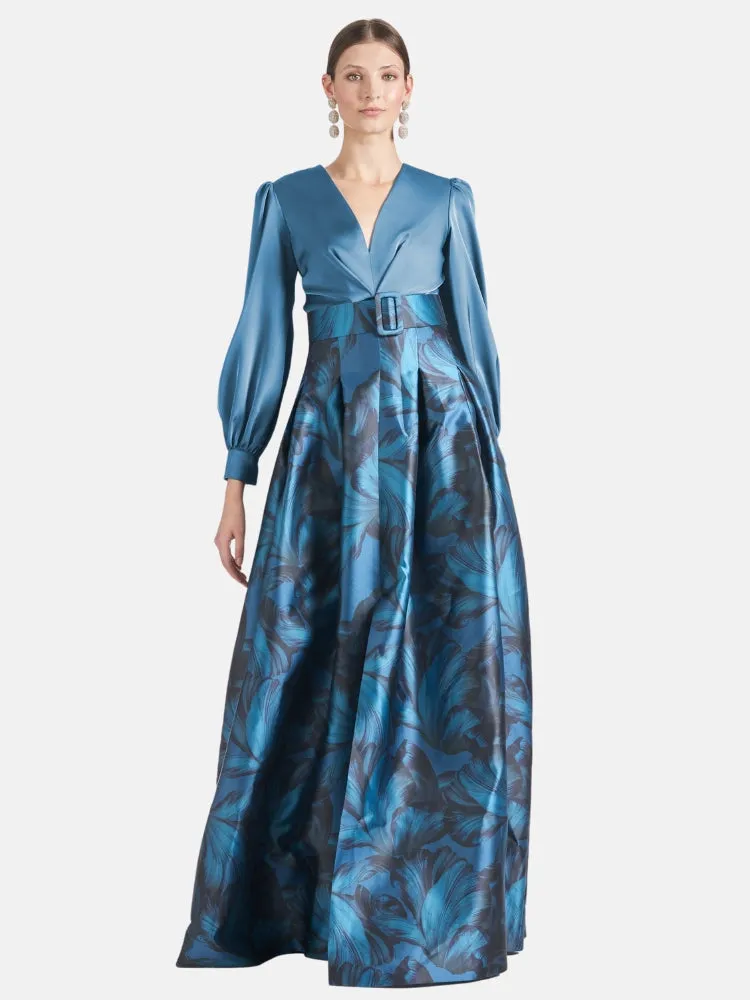 Zoe Gown - Smokey Slate/Tonal Petal